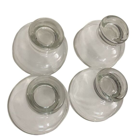 Clear Glass Dessert Pedestal Bowls Vintage Set of 4 - Picture 5 of 6